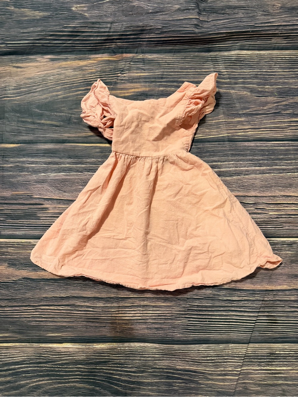 Girls Pink Ruffle Sleeve Summer Dress